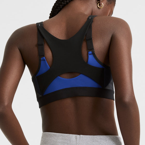 Motion Control Zip Sports Bra, Wirefree, Script Logo